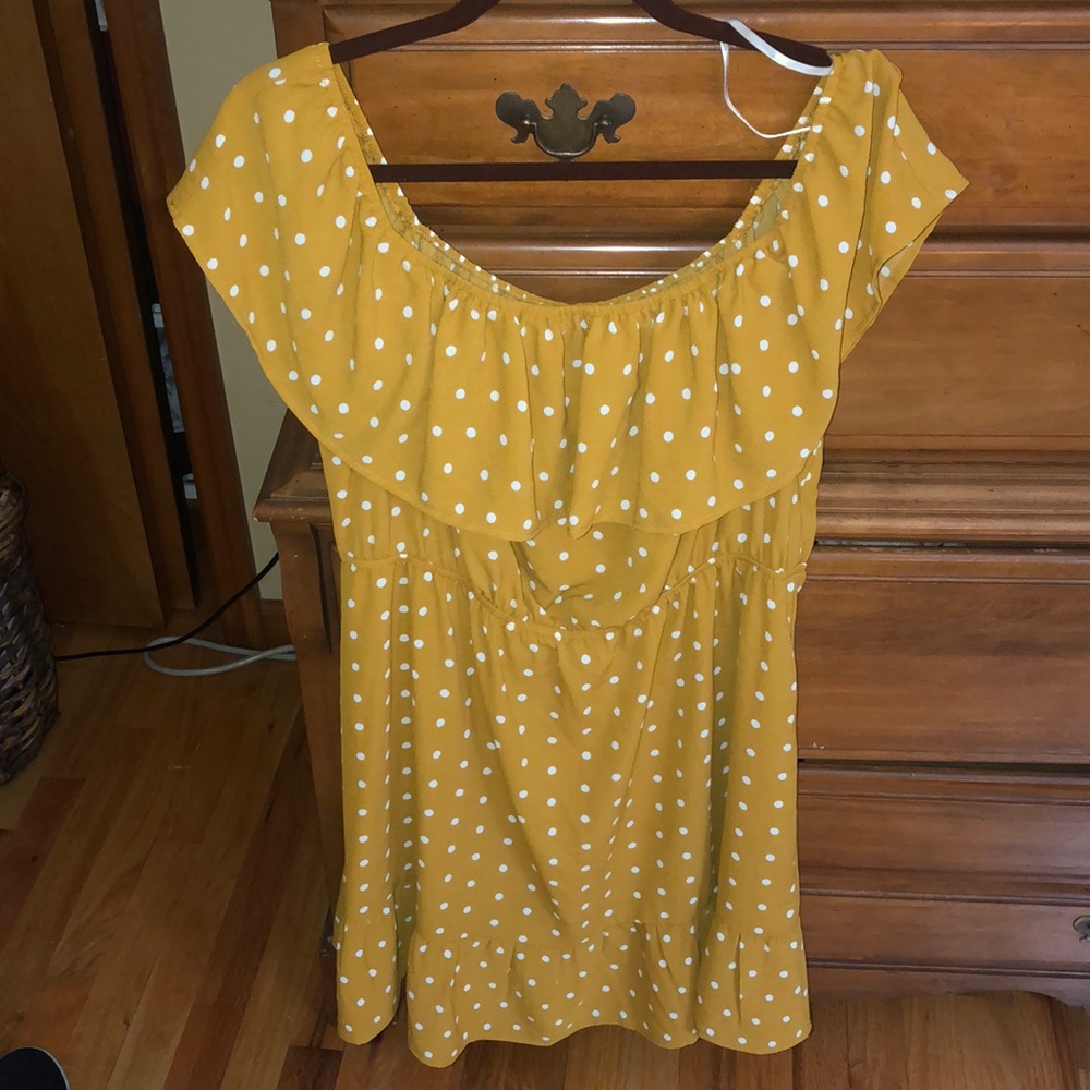 NWT gold/ mustard polka dot dress